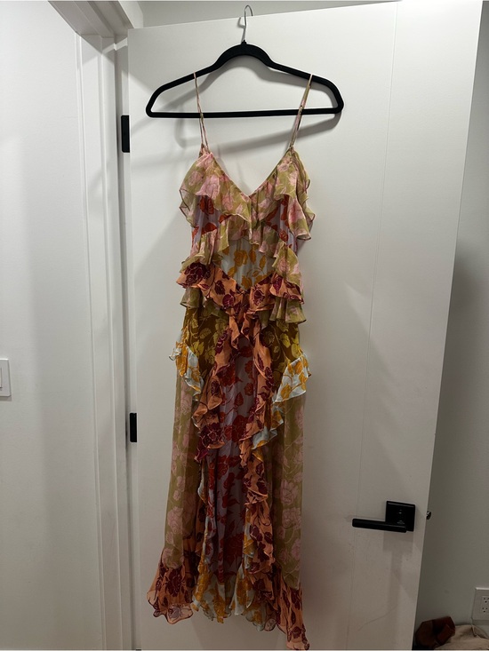 Zimmermann Dresses & Skirts - Zimmermann Floral Ruffle Maxi Dress - Pink, Gold, Rust